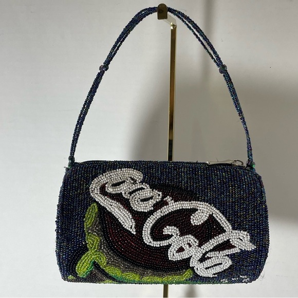 Vintage 90’s Coca Cola Beaded Handbag Purse Shoulder Bag Rare - Picture 3 of 12